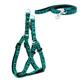 KUTKUT Adjustable Halter Harness and Leash | Zebra Stripe Print Heavy Duty No Pull Pet Back Harness for Puppy - kutkutstyle